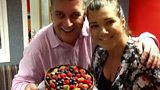 Graham with Sharon and her Chocolate cake