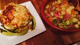 Smoked Ham Hock, Vegetable and Potato Stew accompanied by Whole Roast Cauliflower with Cheddar, Onion and Mustard Crust