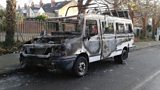 Torched tour bus