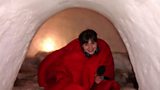 Eleanor at the Arctica Ice Bar in Honningsvåg, Norway