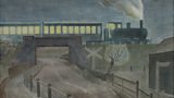 Train Going over a Bridge at Night, 1935