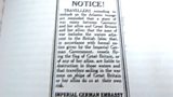 Rabhadh a-nochd anns na pà ipearan-naidheachd mus do sheòl an Lusitania