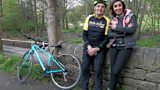 Anita gets on her bike