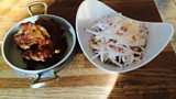 Sticky Apple Glazed Pork Griskins & Kohlrabi, Apple and Peanut Slaw