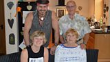 Corinne Hutton, her brother Davy, father Colin and mother Doreen