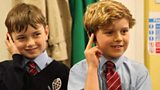Boys singing the school version of Mr. Blue Sky