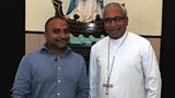 Gautam with the Archbishop of Kolkata