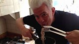 Ian McMillan samples the string he has boiled