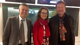 Matthew Parris, Jacqueline Fear-Segal and Steven Knight after the recording.