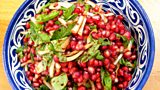 Pomegranate salad with basil and mint recipe by Ghillie Basan