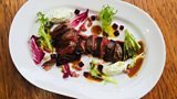 Pan Fried Wood Pigeon Breast with Salt Baked Beetroot & Whipped Goat’s Cheese