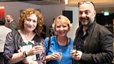 Zinnie Harris and Murat Daltaban with Blythe Duff at the CATS ceremony