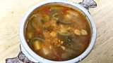 Brot Miso le Nudail-mearag-bheag/Courgette & Noodle Miso Broth