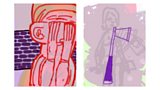 Amy Sillman Draft of a Voice-Over for a Split-Screen Video (still), 2012