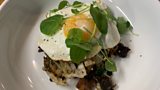Early Potato & Black Pudding Hash with Fried Organic Egg by Neil Forbes