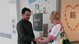 Ellis and Dr Flowerpot at Royal Manchester Children’s Hospital