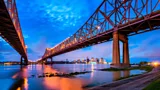 Skyline of New Orleans with Mississippi River at dusk (Credit: Alamy)