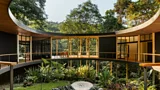 A curved home on stilts in a lush rainforest (Credit: Alvaro Fonseca)