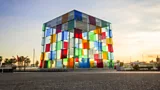 Cube entrance of Pompidou Centre, Malaga (Credit: Pompidou Centre, Malaga/ Getty Images)
