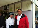 Hannah McVicker with Martin talking art with Martin at The Chelsea Flower Show