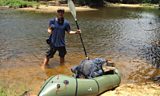 Will and his packraft about to record on location