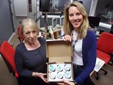 Kerris Harrop with Laura and her alcoholic cup cakes