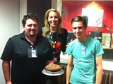 Laura with JD and Chris with his chocolate and beetroot cake