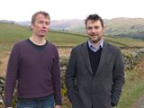 Rock climber, Leo Houlding (left) with David Greig