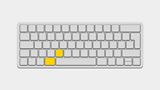 An illustration of a keyboard, with the Keyboard shortcut command + C keys pressed