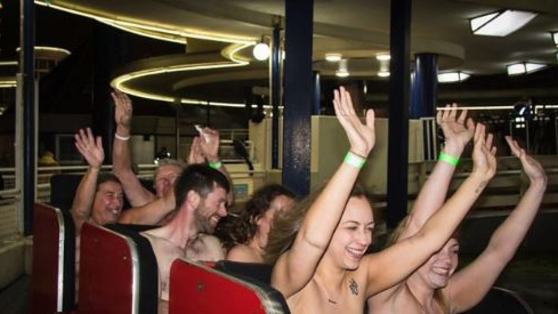 Naturists attempt world naked rollercoaster record