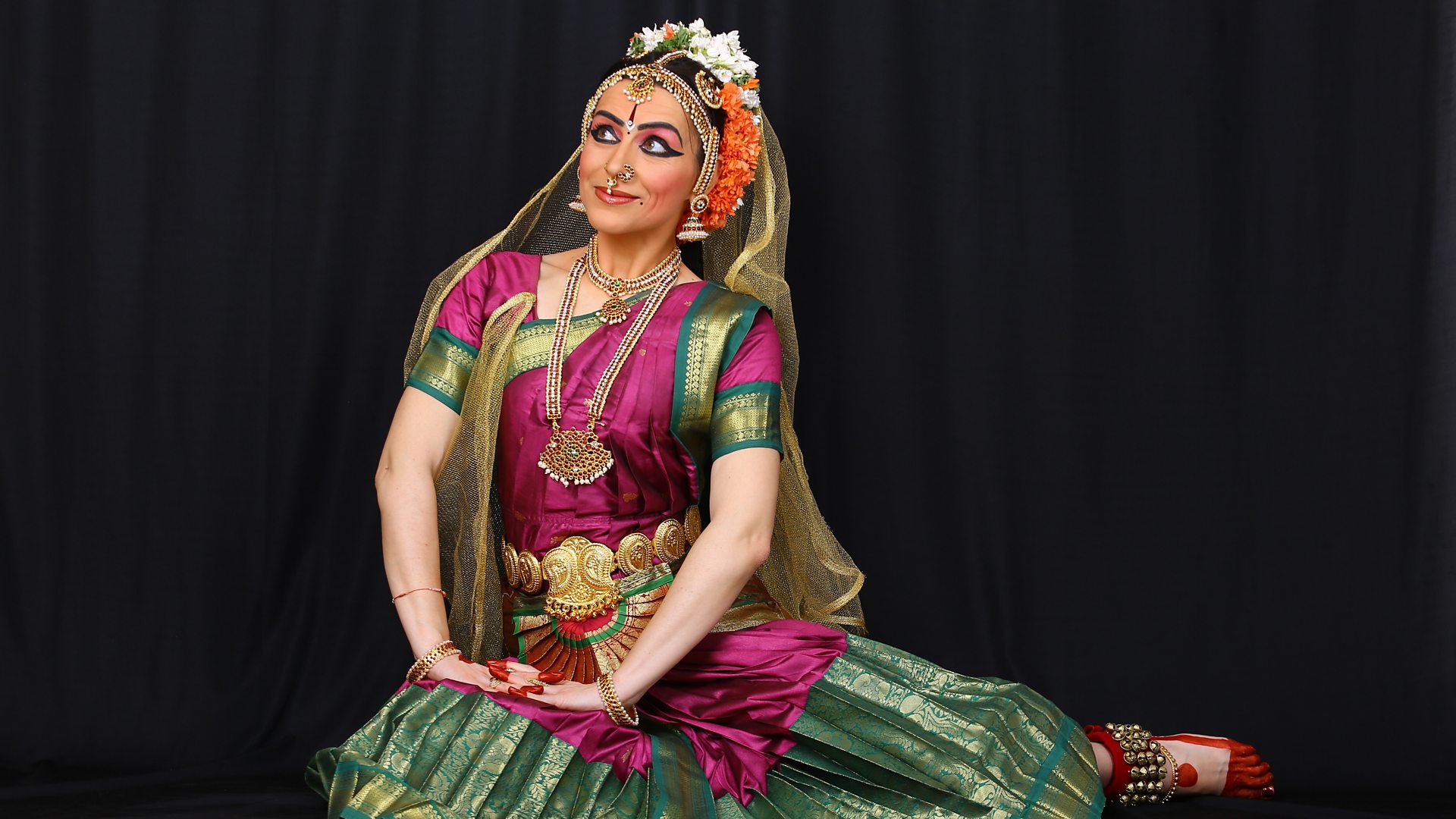 Buy The Dance Bible Women Traditional Red Green Silk Bharatanatyam Dance Dress  Costume - 34 at Amazon.in