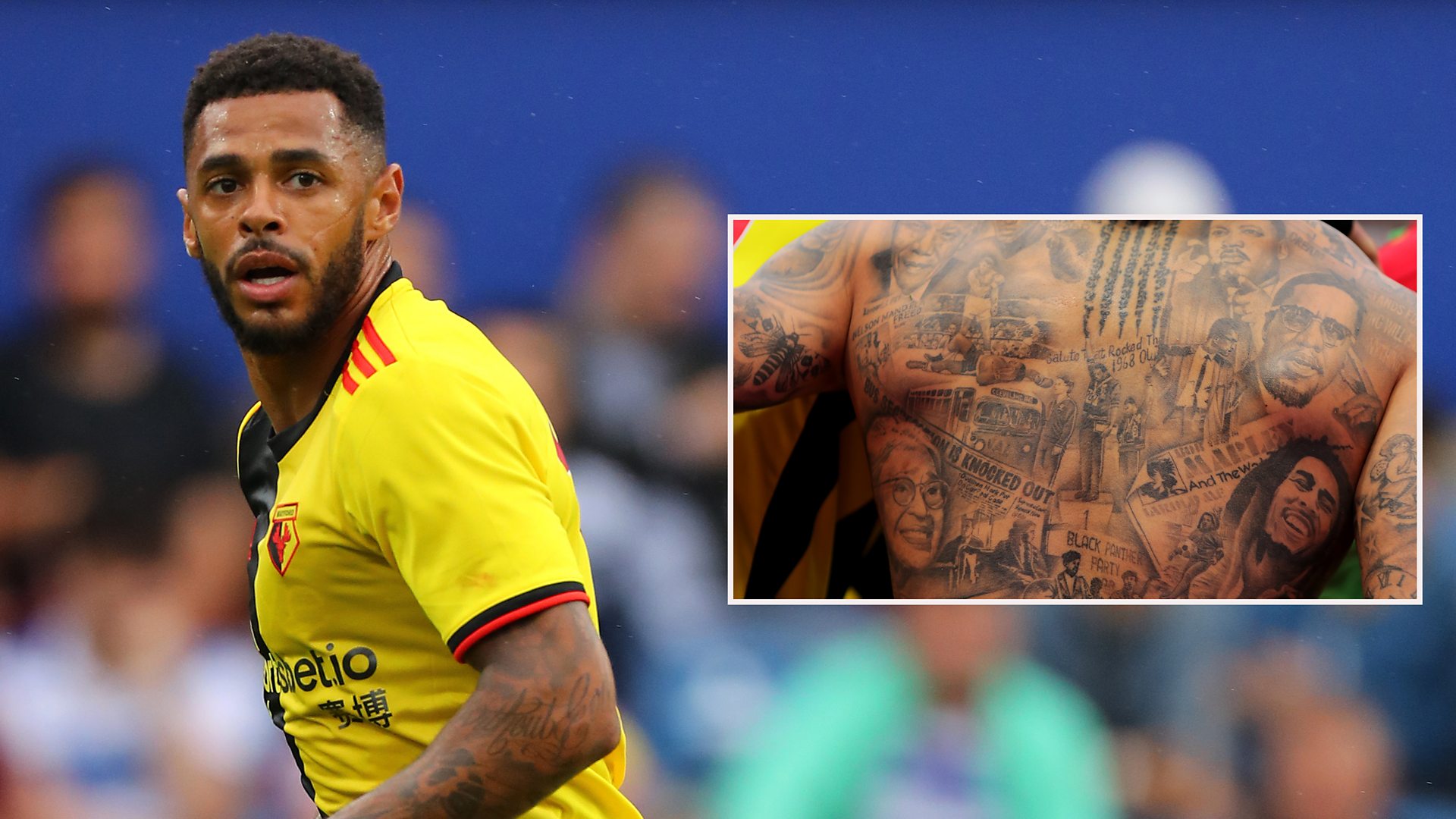 BBC - Footballer Andre Gray on the black history icons that make up his  tattoo