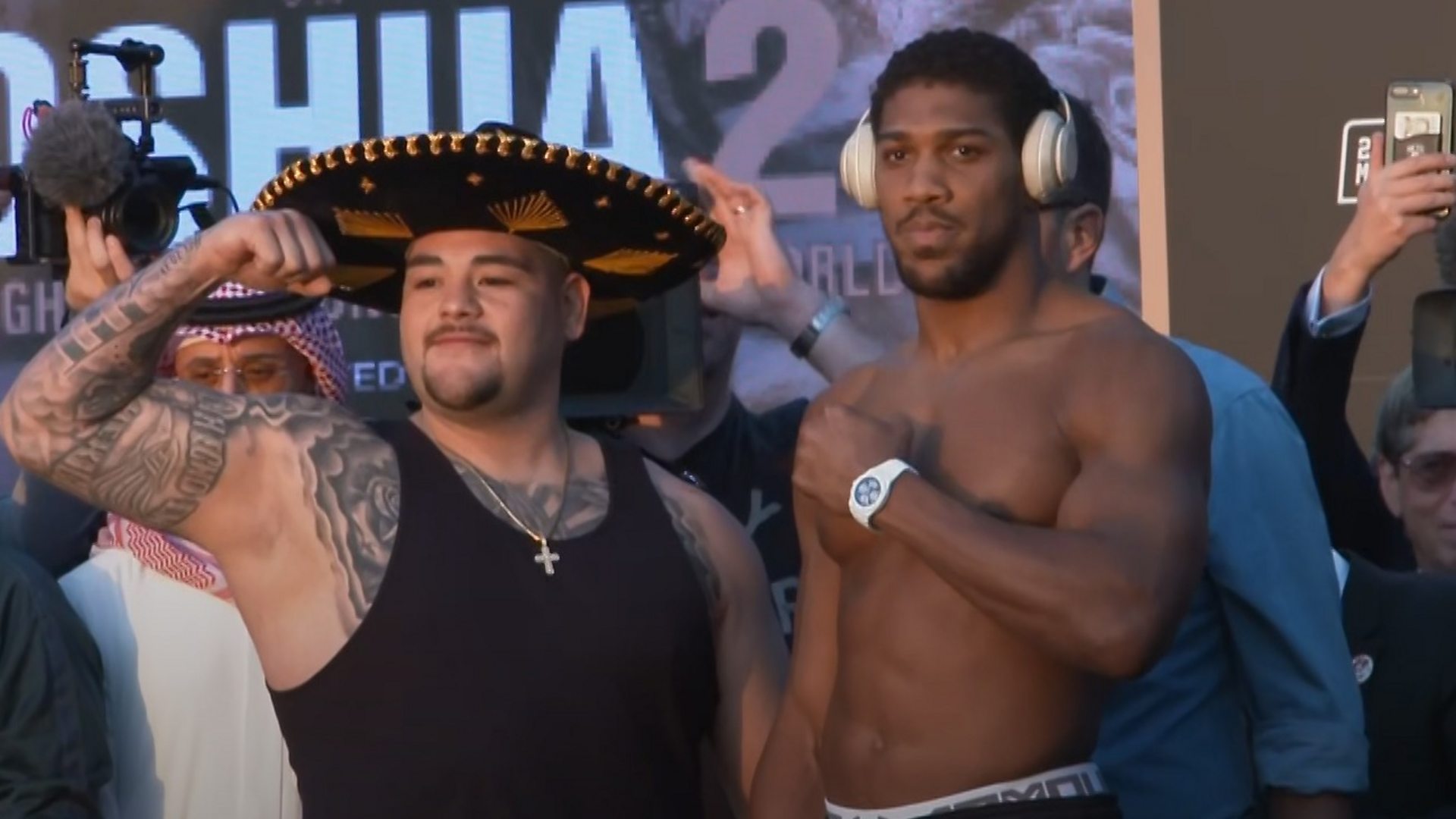 Anthony Joshua v Andy Ruiz II: Watch as Joshua weighs in three stones  lighter than Ruiz Jr - BBC Sport