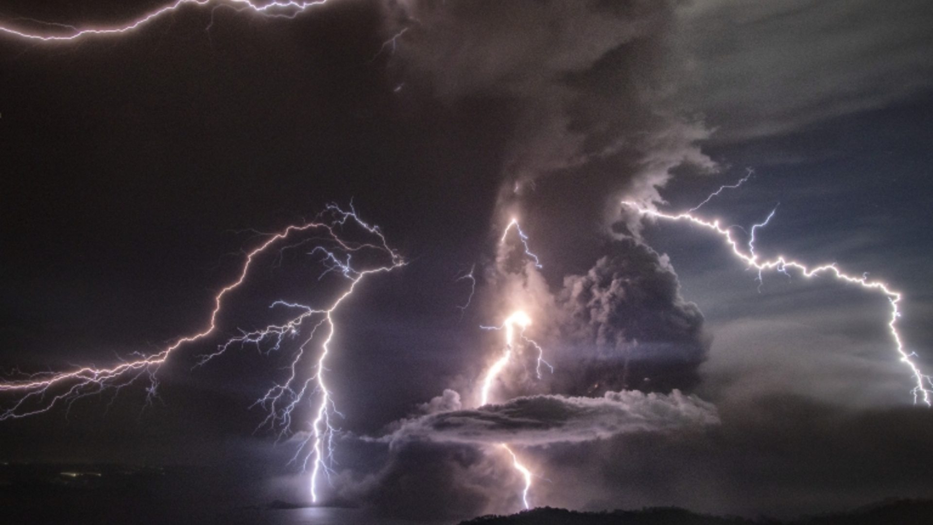 real volcanoes erupting with lightning