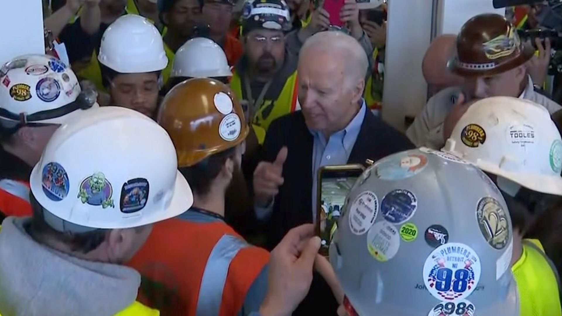 Joe Biden in heated argument with Michigan factory worker