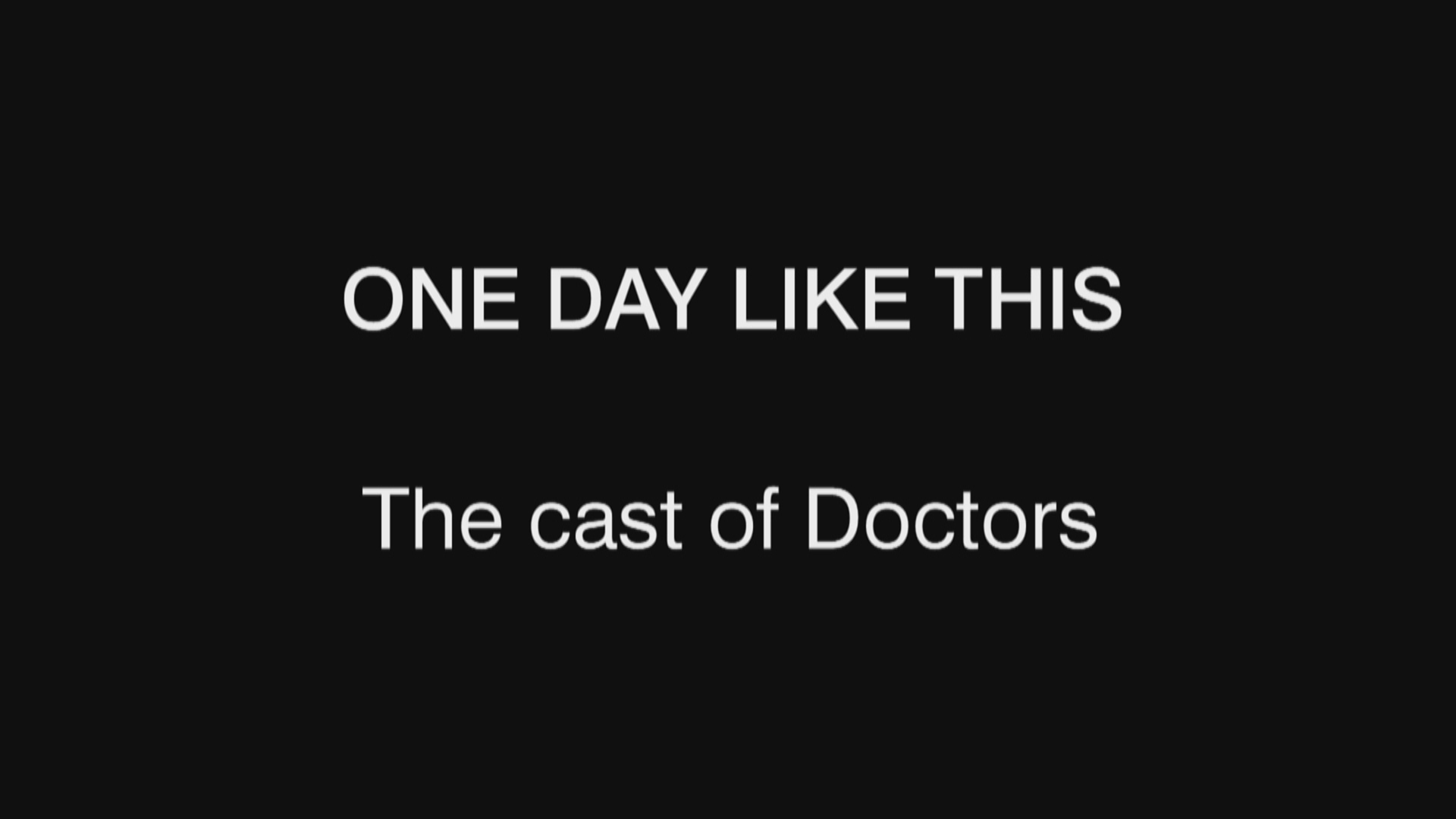 Bbc One Doctors Series 21 A Day In The Life One Day Like This 