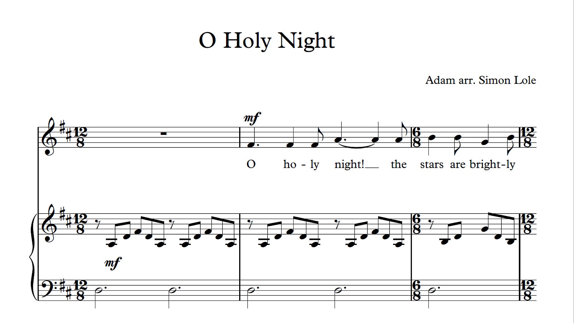 O Holy Night  Recorder Sheet Music