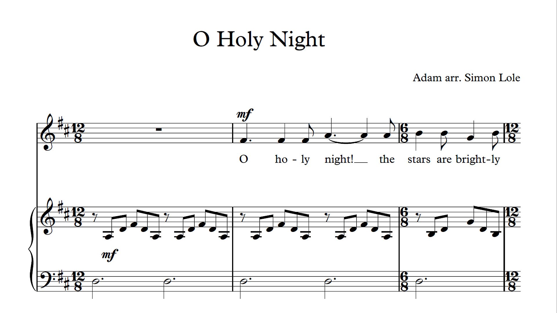 c One Songs Of Praise O Holy Night