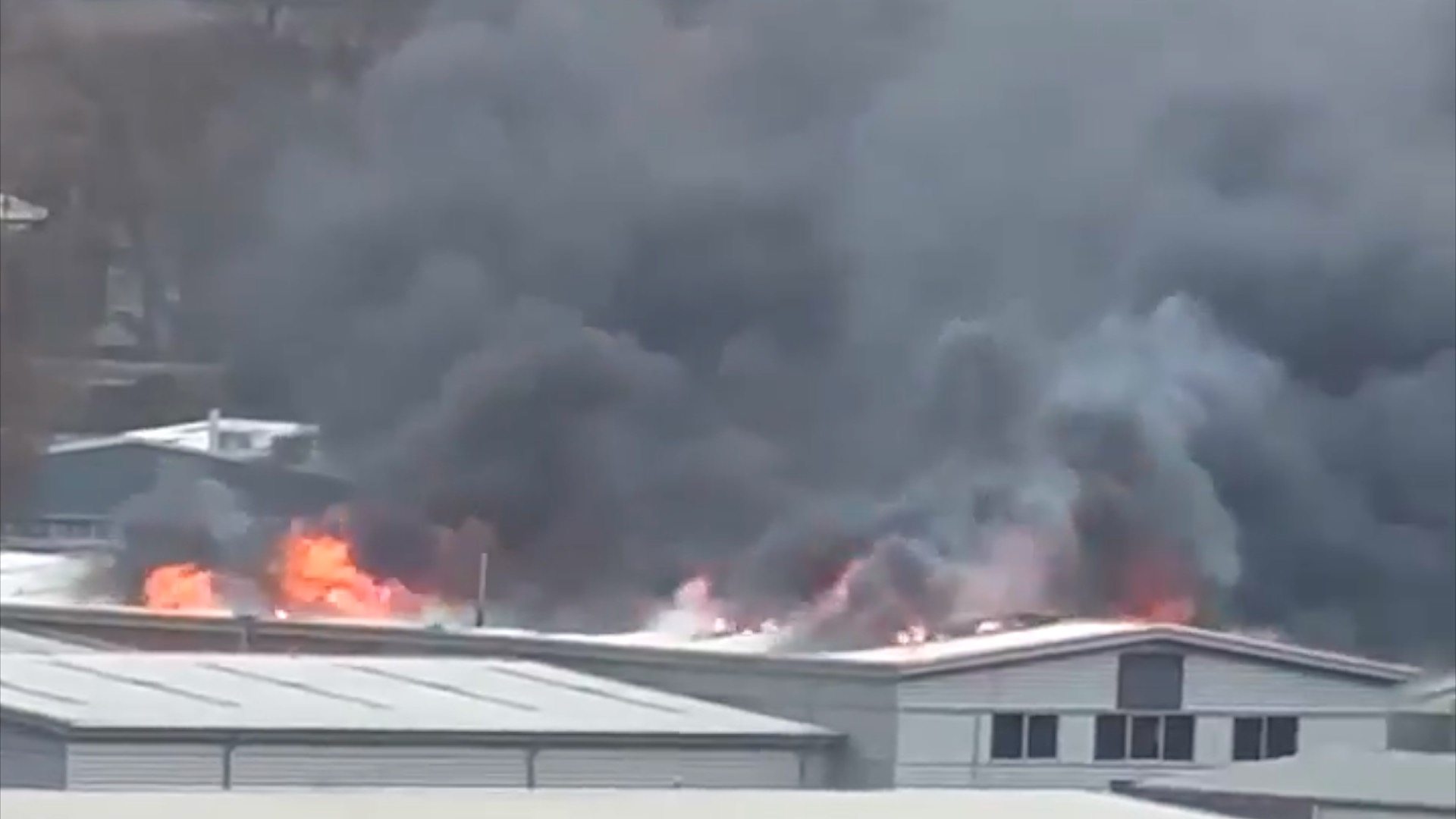 Video shows fire engulfing Andover furniture warehouse