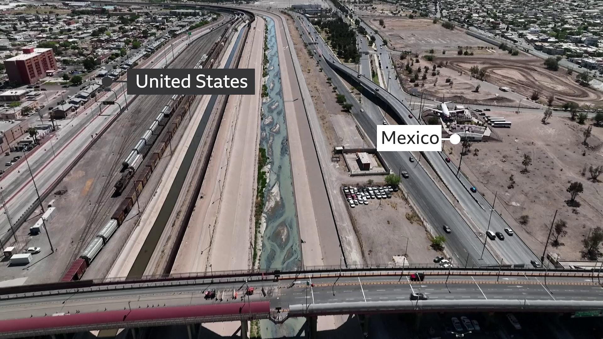 Drone footage reveals border area in El Paso