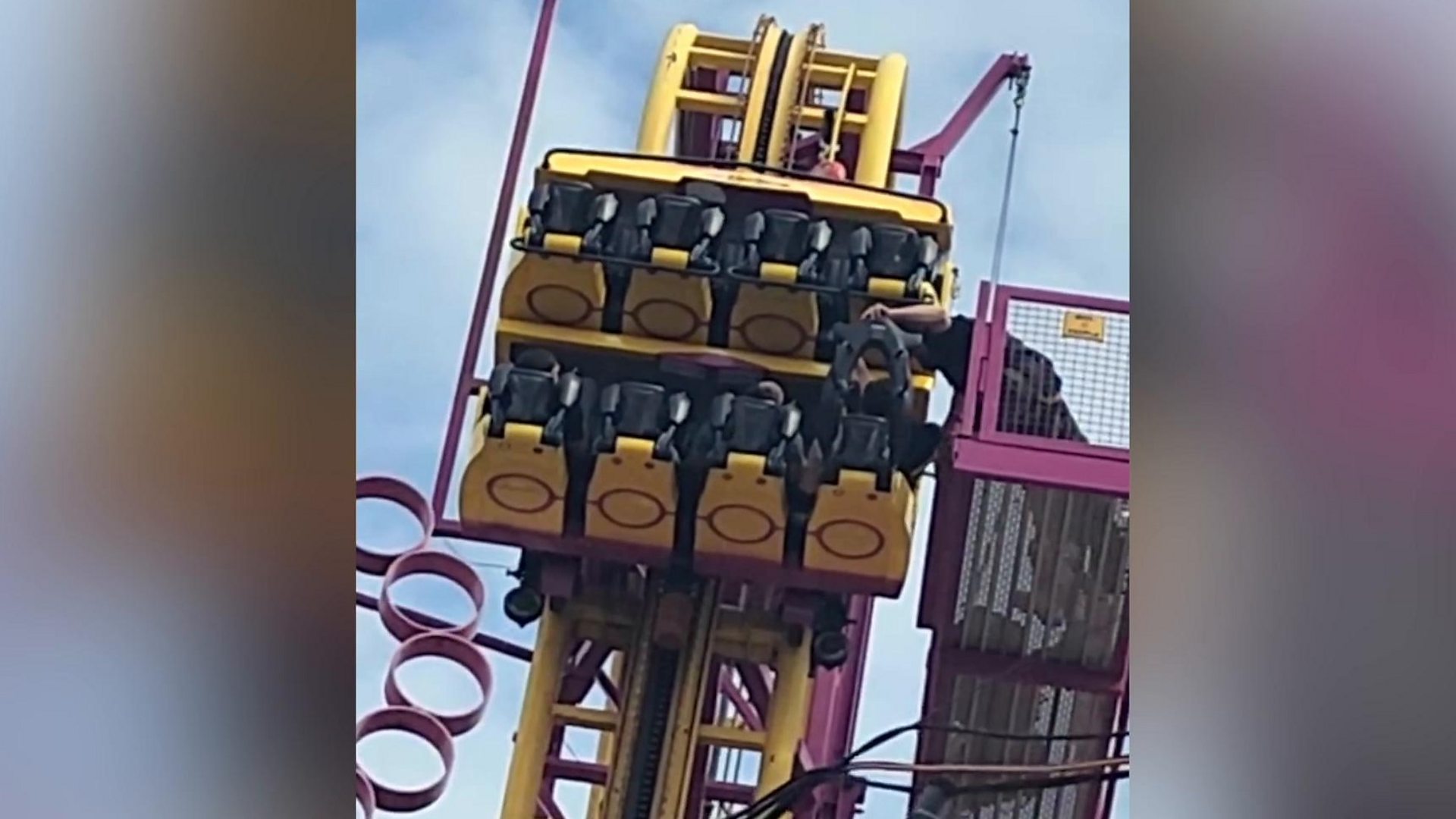 Essex Adventure Island rollercoaster rescue captured on video