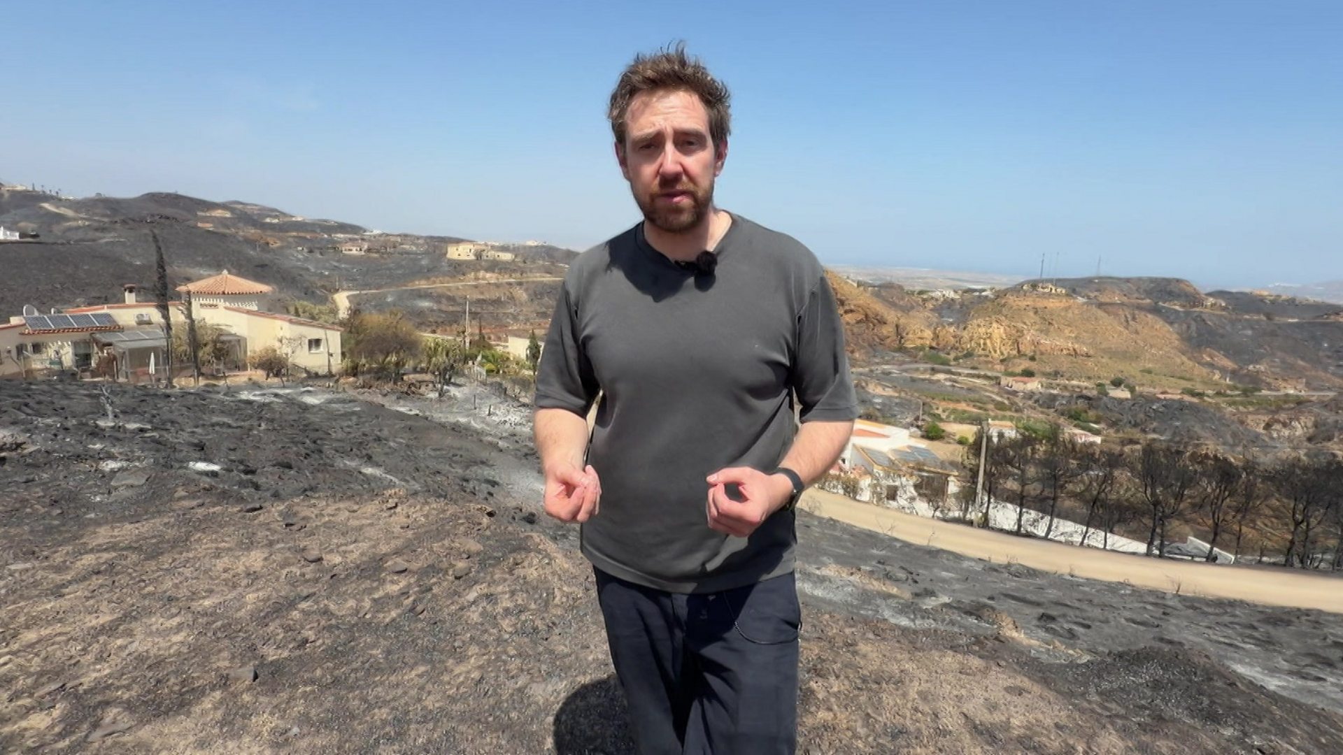 'This landscape is completely charred': Inside the village at epicentre of Spain's wildfires