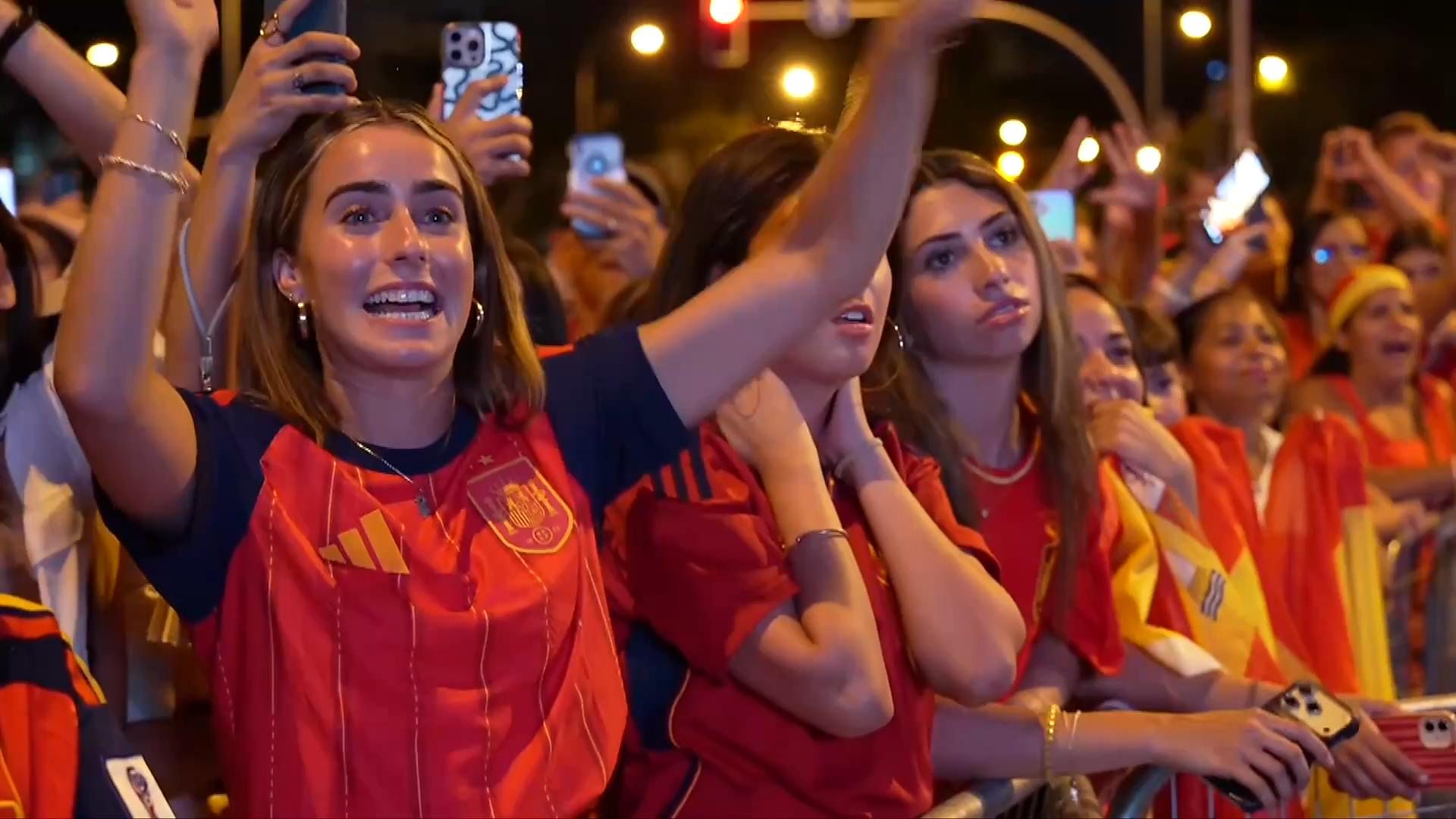 Moment fans in Madrid celebrate World Cup win