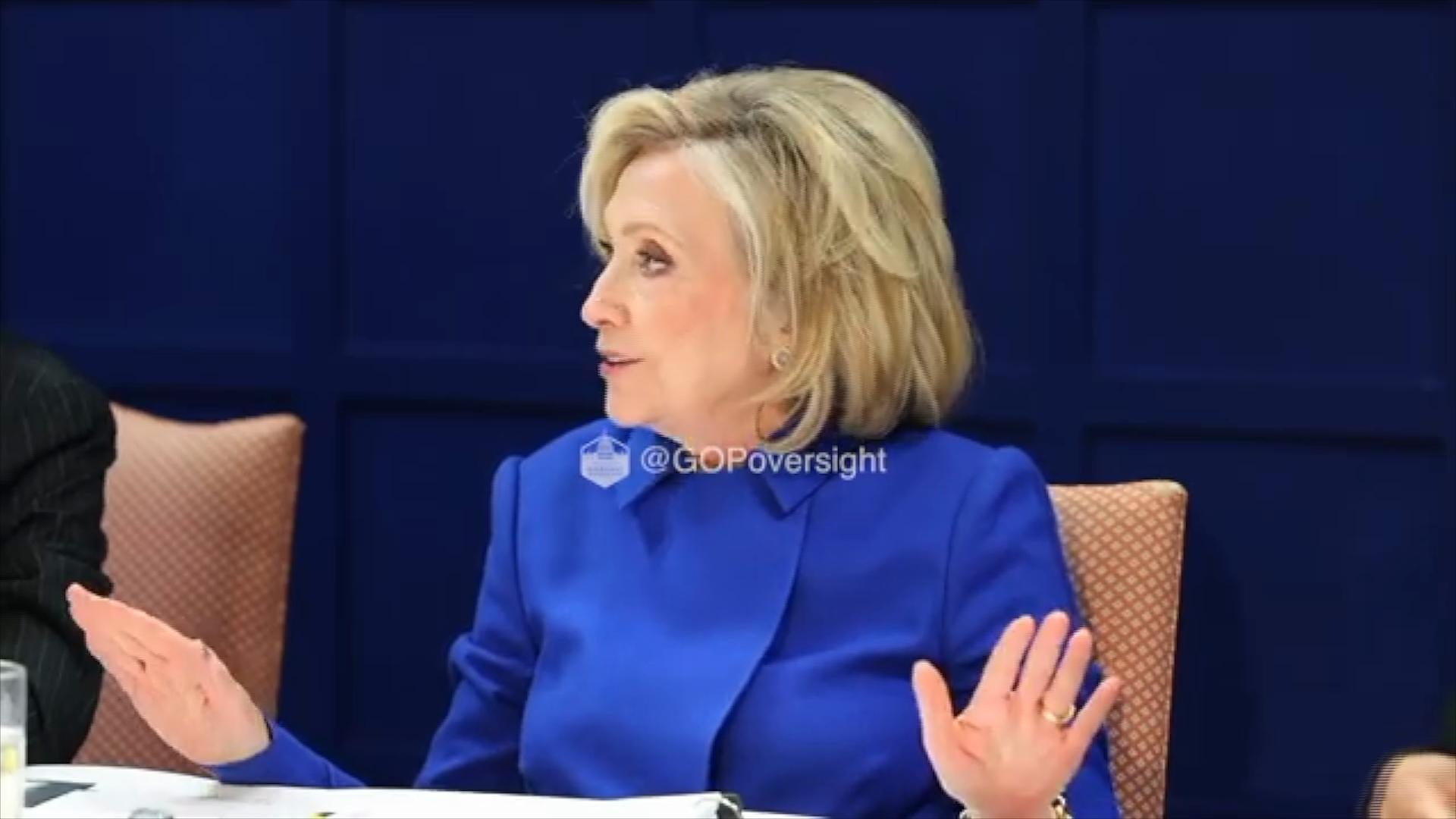 Moment Hillary Clinton reacts to deposition image leak Moment Hillary Clinton reacts to deposition image leak