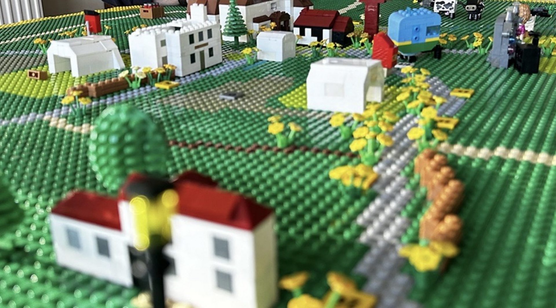 Thriplow Daffodil Weekend map created out of Lego for first time