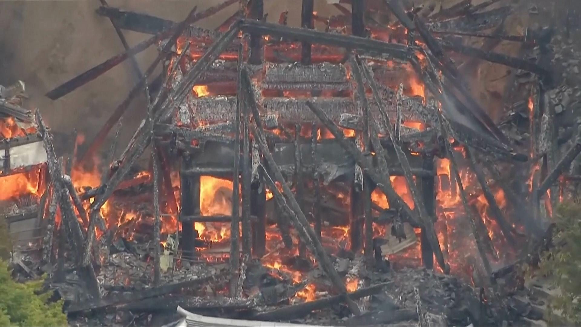 Sacred hall housing 'eternal flame' in Japan destroyed by fire
