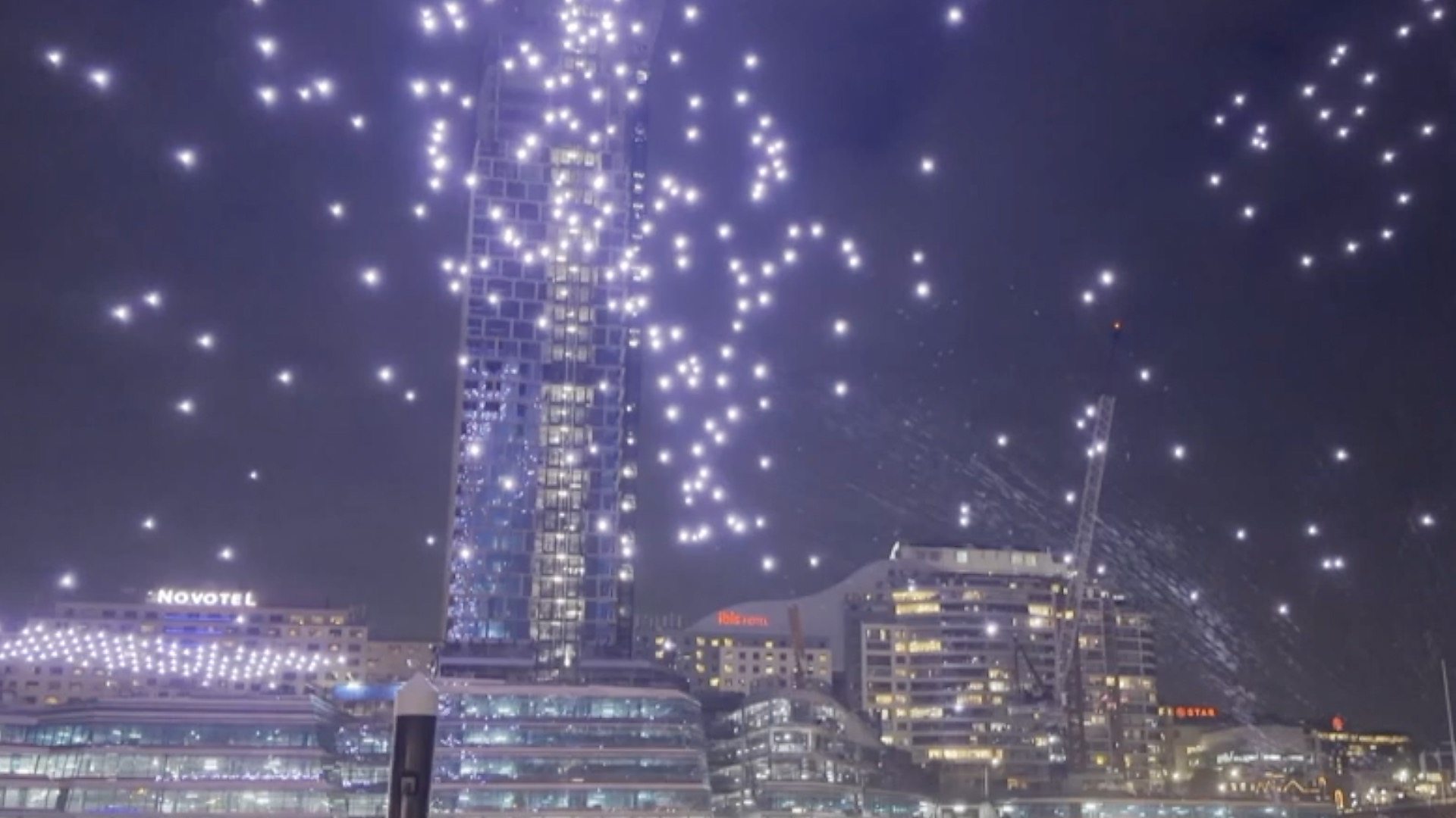 Watch: Drones crash into water after Sydney light show malfunction