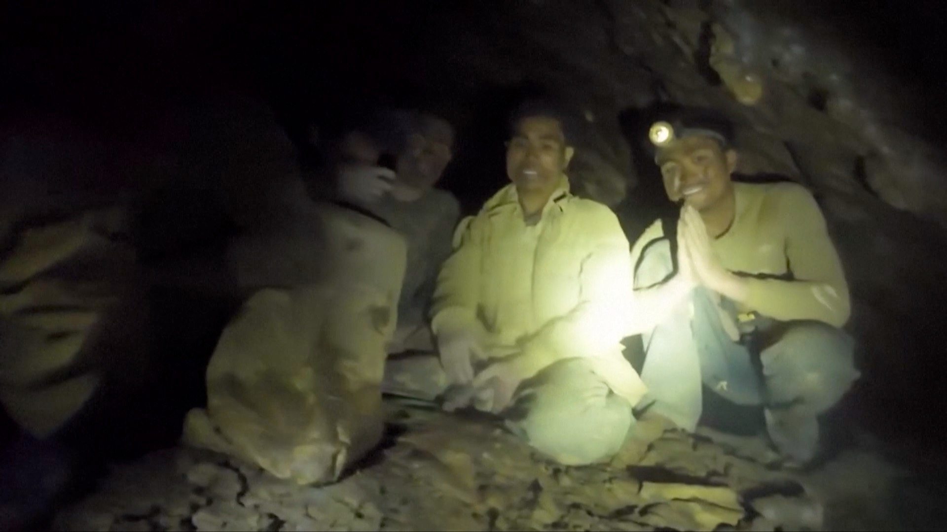 Watch: Moment rescuers find five people trapped in Laos cave