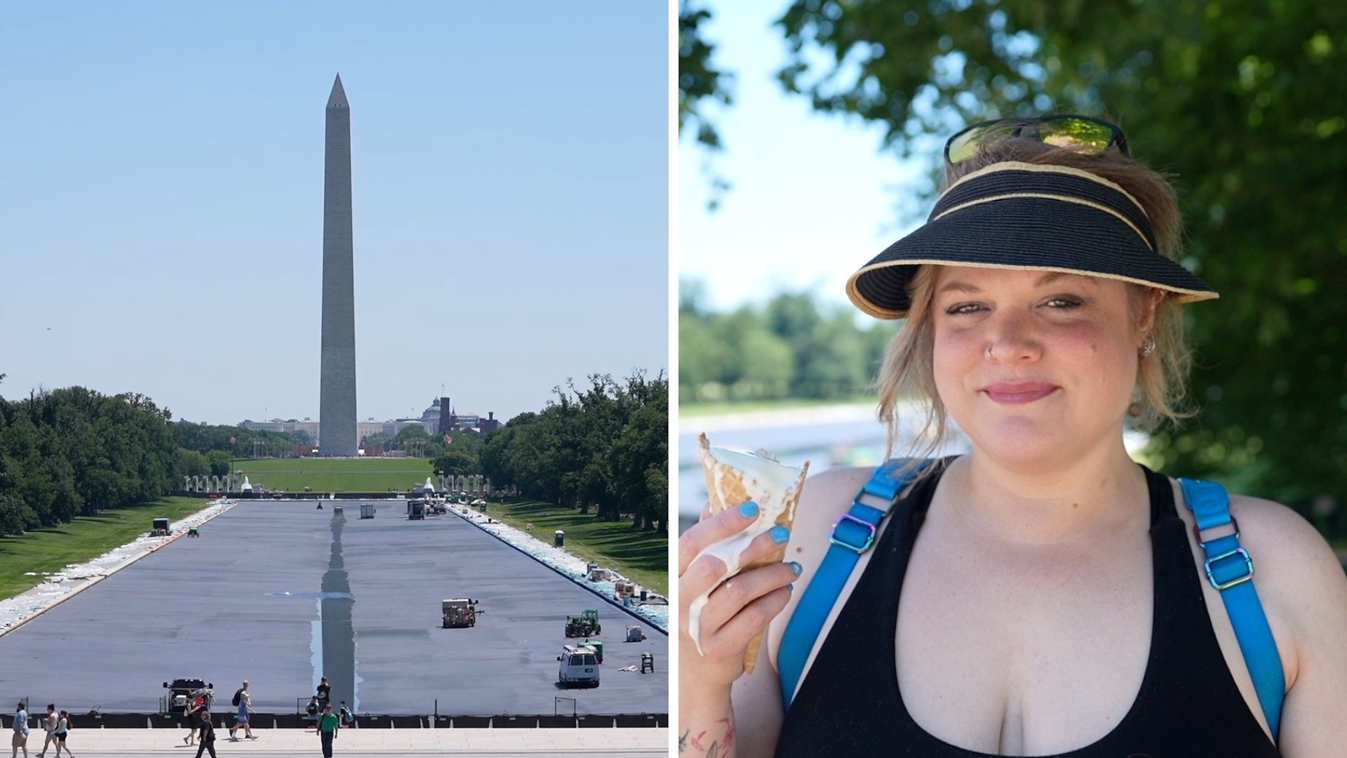 'It looks black' - Americans react to Reflecting Pool's completed paint job