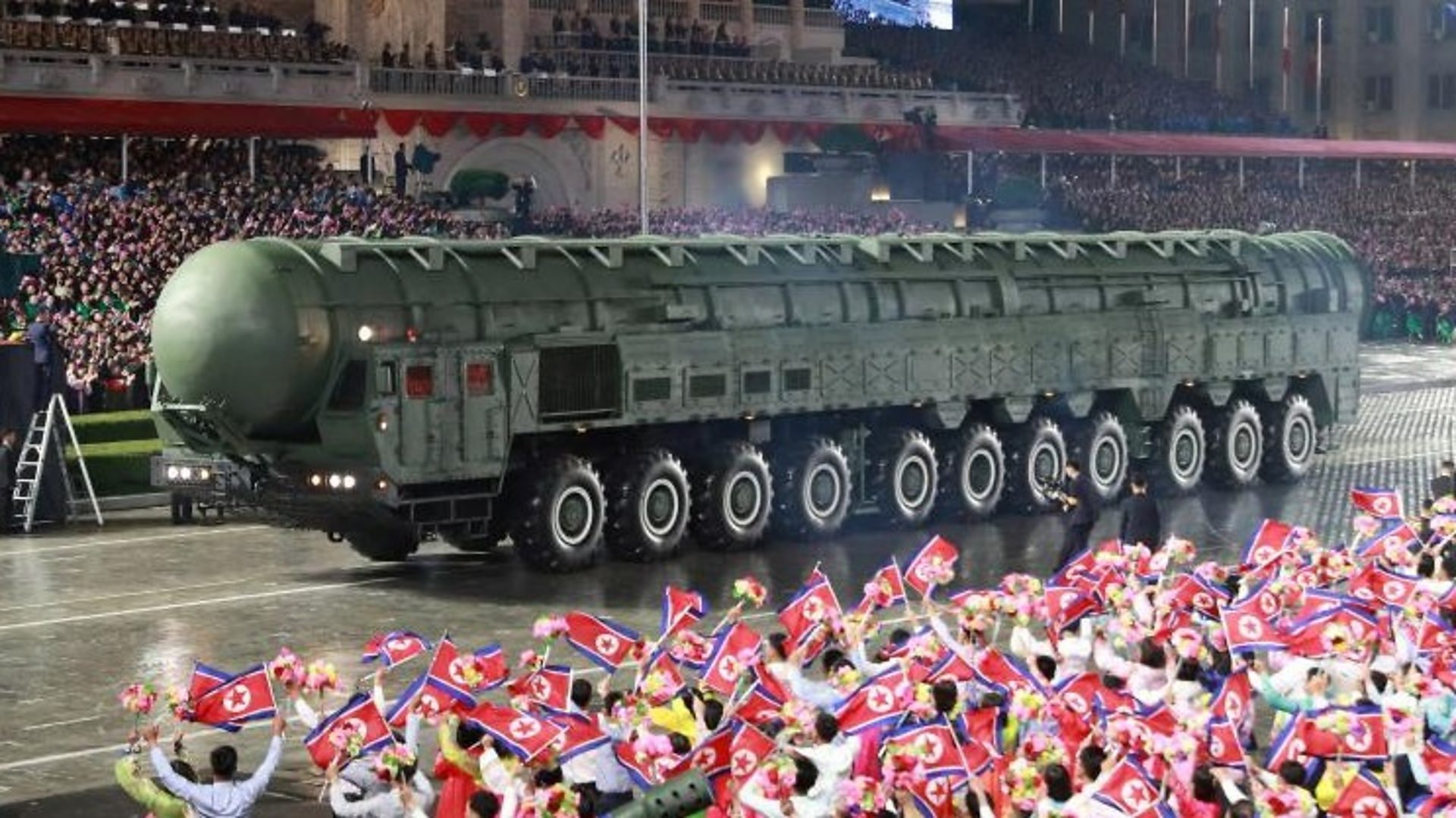 Huge missile takes centre stage at N Korea parade
